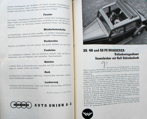 Wanderer Modelprogram 1935 Automobile-Pressekit (10061)
